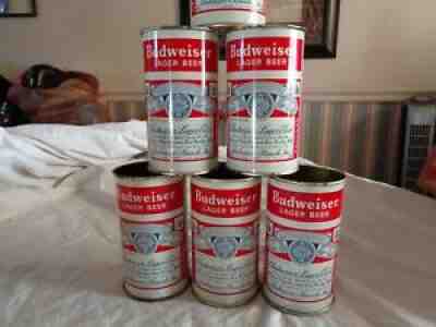 1955 BUDWEISER WHITE SPLIT LABEL FLATS NEAR MINT 6 PACK