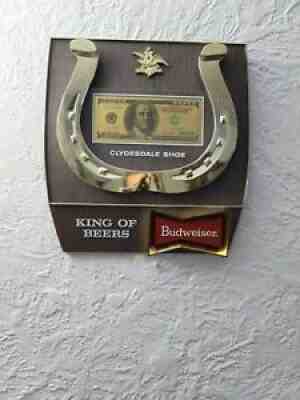 VINTAGE BUDWEISER CLYDESDALE KING OF BEERS HORSESHOE PLAQUE