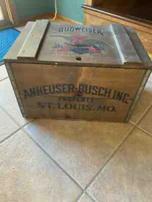 Anheuser Busch Budweiser Wooden Box Crate Lid Eagle Logo St Louis MO 1877 - 1976