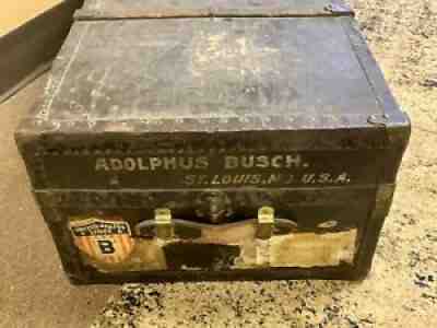 ANTIQUE BEER ICON ADOLPHUS BUSCH OWNED INNOVATION STEAMER TRUNK BUDWEISER RARE