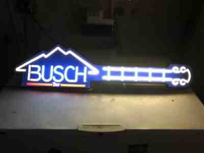 Anheuser Busch Sign Light Guitar Vtg KCS Industries RARE beer man cave electric