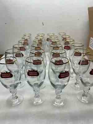 Stella Artois Chalice 40 CL Beer Glasses Pub Bar Goblet Man Cave Belgium 24 New