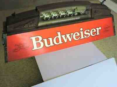 Vintage Budweiser 1983 Pool / Poker Table Lighted Hanging Clydesdale Team Sign