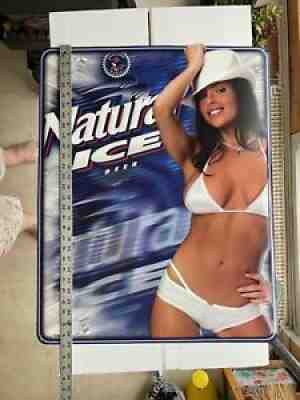 Natural Ice Bikini Babe Metal Beer Sign 29