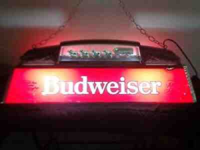 Vintage BUDWEISER Pool Table Light GOLD WORLD'S CHAMPION CLYDESDALE TEAM 1984!