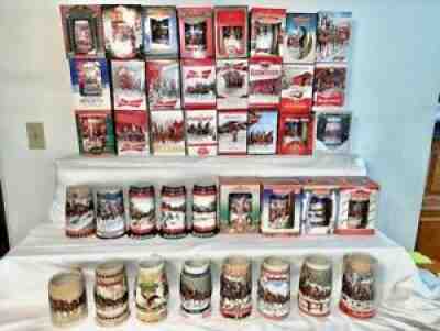 Complete set of Anheuser Busch/Budweiser Christmas Beer Steins 1980-2020