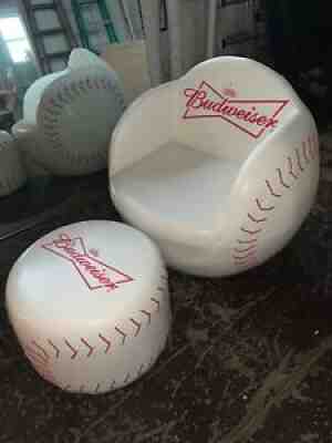 MANCAVE! Rare Budweiser Baseball Chair and Ottoman