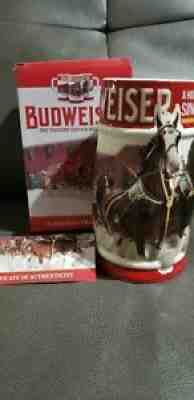 2) 2018s, 2015 and 1981 Budweiser Anheuser Busch Holiday steins NIB