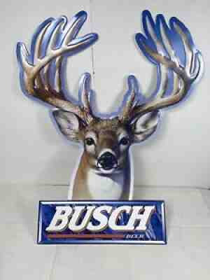 Busch Beer Metal Tin Sign Deer Logo Anheuser Busch Budweiser Man cave 36 ?x28 ?