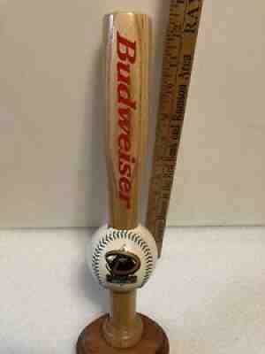 2 TAPS. SPECIAL LISTING. BUDWEISER BASEBALL AND BAT AND GUITAR beer tap handle.