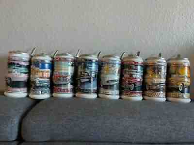 Budweiser Classic Car series Stein lot of 8
