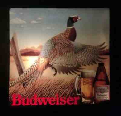 Vintage 1980s Budweiser Beer Light Bar Indoor Electric Sign Pheasant Bird