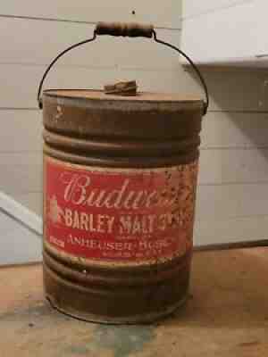 Vintage Budweiser Barley Malt Syrup Tin Advertising Can