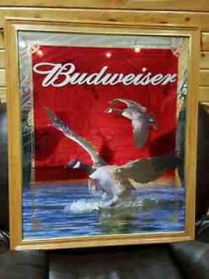 Budweiser Canada Geese Splash on water giant mirror sign Budweiser Beautiful