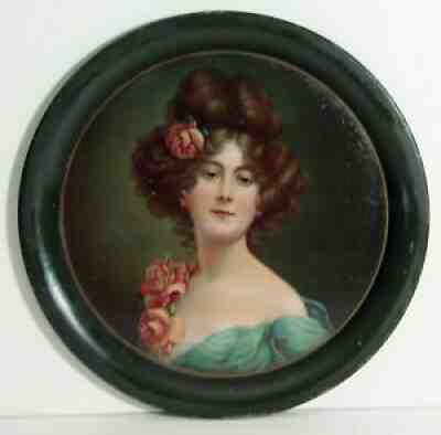 1908 TIN LITHOGRAPH ADVERTISING TRAY / PLATE WITH BEAUTIFUL WOMAN NEAR MINT #3