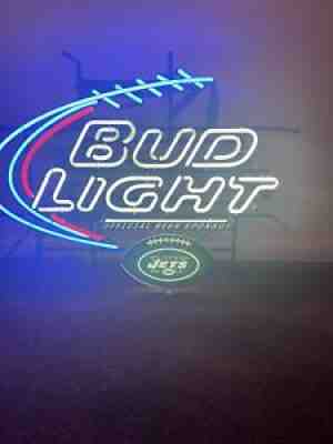 Bud Light NFL Football New York JETS Neon BAR SIGNÂ  - NEW In BOX