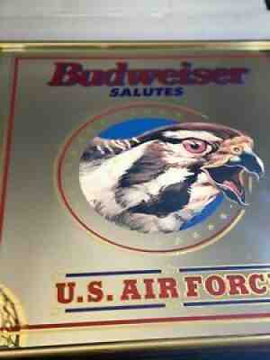 RARE Vintage Budweiser Salutes Military Mirror U.S. AIR FORCE EAGLE 1995