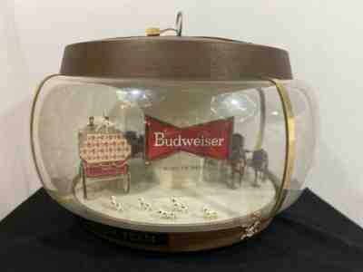 Budweiser Beer Clydesdale Parade Rotating Carousel Globe Lighted *Not Working*