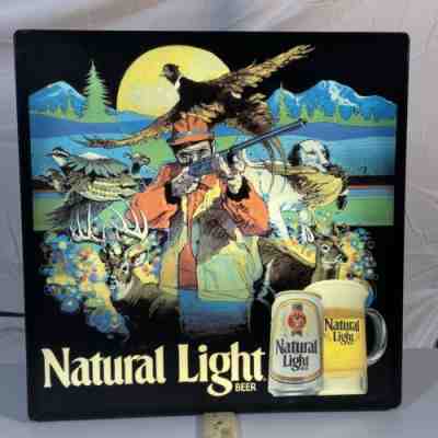 VTG NATURAL LIGHT Up BEER Pheasant Grouse Deer Camp Hunting Hunt Sign Busch RARE