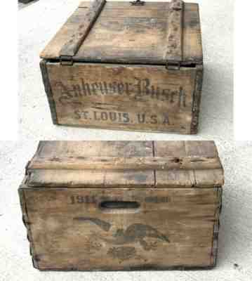 RARE Antique C.1911 PRE PROHIBITION Anheuser-Busch Budweiser Beer Crate Box VTGâ?¨