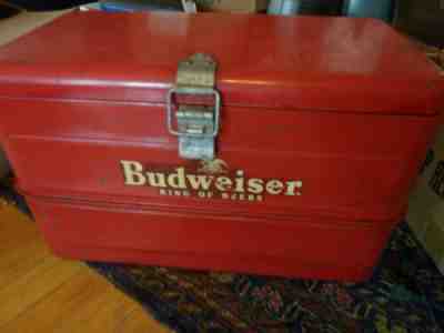 Vintage 1950s Budweiser Cooler with Original Tools, Rare, Good Condition