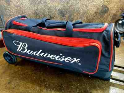 BUDWEISER Beer Rolling BOWLING 3 BALL BAG ~ PBA Tour Bag