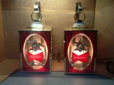 Budweiser 1968 - 2 Ruby Red Sconces, usual signs of age, pictures tell best!Â Â 