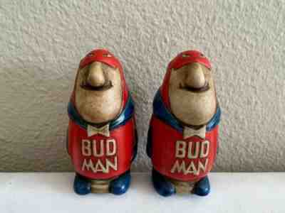 VINTAGE ORIGINAL EARLY BUDWEISER â??BUD MANâ? SALT & PEPPER SHAKERS