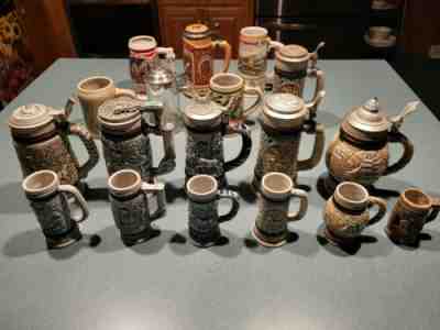 Huge Lot Of Vintage Beer Steins Avon Anheuser-Busch Budweiser Stroh's Old Spice