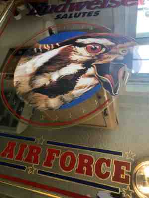 Vintage Budweiser Sign Mirror Air Force ?? 