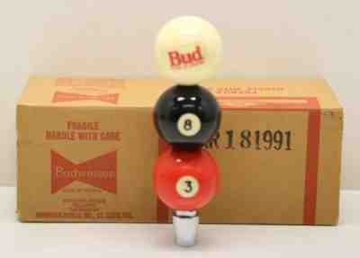 Vintage RARE Bud Budweiser Pool Ball Billiards Beer Tap Handle Pull Knob 8 Ball