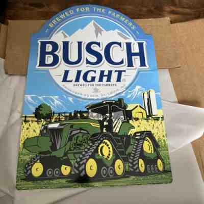 busch light john deere tin sign from anheuser busch rare!