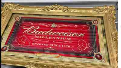 RARE VINTAGE 1999 LARGE BUDWEISER MILLENNIUM BAR SIGN - MANCAVE CITY