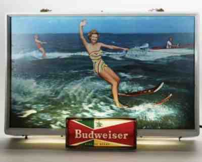 Budweiser Women Water Skiing Illuminated Sign