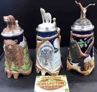 Anheuser-Busch Natures Pride LIMITED COLLECTOR EDITION Eagle Bear Wolf Full Set