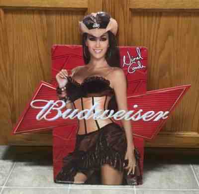 692A~ Rare 2007 Budweiser Beer NINEL CONDE Sign Tin Metal Novelas Music Model