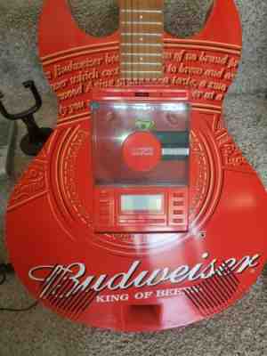 Budweiser CD AM/FM Radio Guitar Anheuser Busch rare collectible