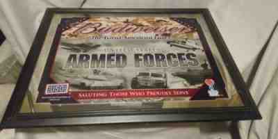 Budweiser US Military ARMED FORCES Army Navy Marines Beer Bar Sign Mirror 26