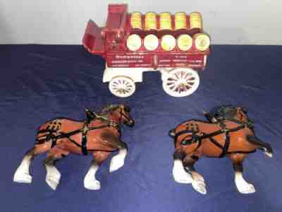 Metlox California Poppytrail Pottery Budweiser Clydesdale and Wagon *PARTIAL SET