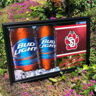 Bud Light South Dakota Coyote NCAA College Beer Bar Mirror Man Cave