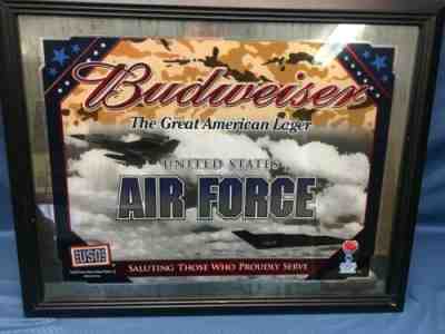 Budweiser Beer Limited Edition United States Air Force USAF Mirror Picture 26X20