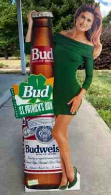 1993 Kathy Ireland Budweiser 36 Inch Standee Display St Patricks Day Supermodel