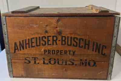 Anheuser Busch Budweiser Wooden Box Crate Lid Eagle Logo St Louis MO 1877 - 1976