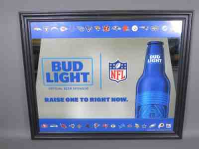 2016 Bud Light NFL Teams Mirror Large Bar Wall Sign (33.5" x 27.5") Man Cave