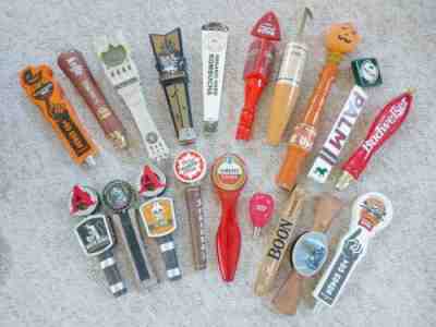 Draft Beer Tap Handle Lot of 19 Bar Used Shiner Boon Palm Budweiser Puck UFO