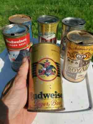 Dated 1938 Budweiser Lager Beer IRTP Open Instructional Flat Top Beer Can