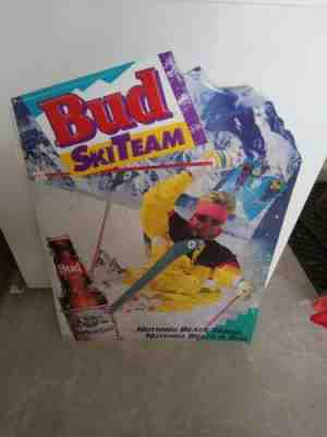 Vintage 1991 Bud Ski Team Tin Tacker Budweiser Nothing Beats A Bud 20