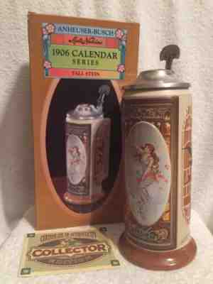 Anheuser Busch Malt Nutrine 1906 Calender Series Fall Stein CS611 (signed)