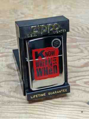 Rare Budweiser Beer Know When to Say When Zippo Lighter High POLISH