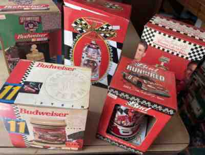 LOT OF 5 ANHEUSER BUDWEISER RACING STEINS